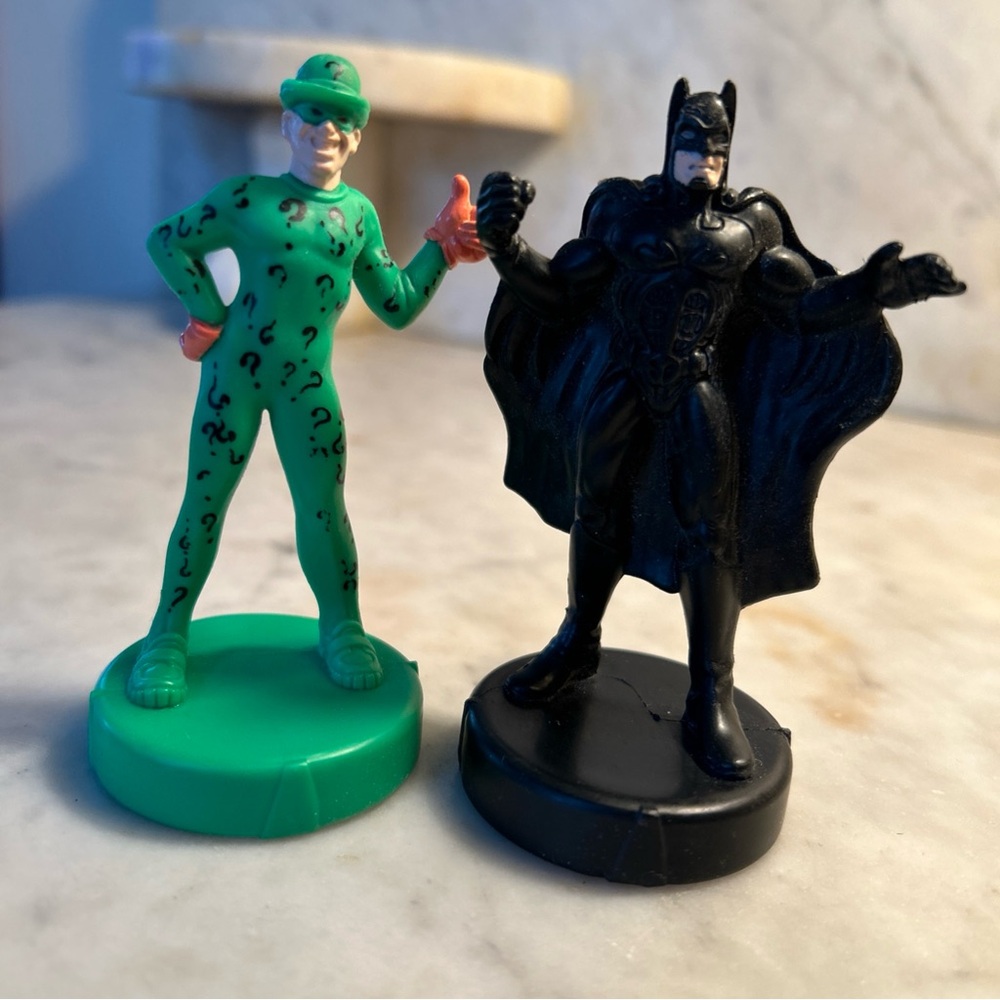 Play-Doh Heroes Batman Forever Batman & Riddler Made older 3.5” Action Figures